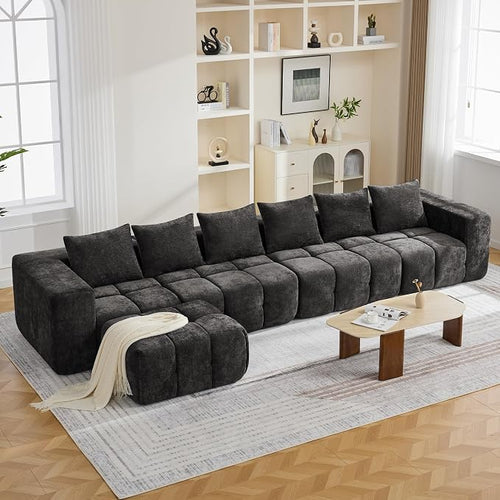 160" Boneless Couch, Oversized Cloud L Shaped Couch, Modular Sectional Sofa by CACFTII
