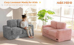 MAXYOYO Extra Wide Kids Bean Bag Chair, Comfy Faux Fur Bean Bag Sofa - Image 3