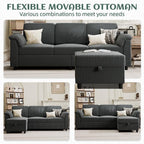 Vongrasig Convertible Sectional Sofa Couch, 3 Seat L Shaped Sofa - Image 7