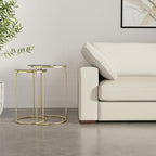 SIMPLIHOME Ashley Nesting Tables Set – 16 inch Wide Genuine Marble Top Metal - Image 16
