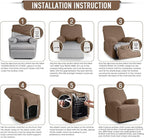 TAOCOCO Recliner Cover 4-Pieces, Recliner Stretch Sofa Slipcover, Recliner - Image 6
