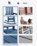 KINGYES Oversized Outdoor Rocking Chair Set of 6, All-Weather Patio Rocking - Image 7