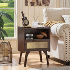 Lerliuo Rattan Nightstand, Bedside Table - Image 8