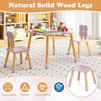 Costzon Kids Table and Chairs, Wooden Toddler Desk Set - Image 4