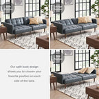mopio Aaron 76.8" Couch, Small Futon Sofa Bed, Mid Century Modern Futon Couch - Image 6