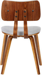 Armen Living Jaguar Mid-Century Dining Chair in Walnut Wood and Gray Fabric - Image 5
