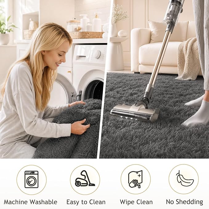 Ophanie 2x8 Runner Rug for Hallway, Upgrade Non-Slip Fluffy Soft Bedside Rugs - Image 3