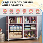 WLIVE Dresser for Bedroom with 8 Drawers, Wide Fabric Dresser for Storage and - Image 4