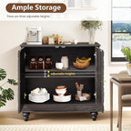 weselon Accent Cabinet Set of 2, Classic Carved Buffet Cabinet Storage Sideboard - Image 3