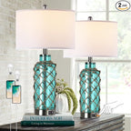 Cottage Nautical Accent Table Lamp Set of 2, Touch Control Coastal Blue Green by PARTPHONER