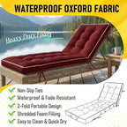 2 Pack 72x21 Inch Folding Chaise Lounge Cushion Quick Dry - Image 3