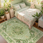 RELEANY Area Rugs 6'x9' Washable Non-Slip, Floral Vintage Distress Print - Image 2