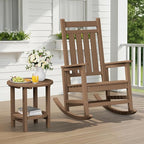 SERWALL Round Adirondack Side Table, 16.5" Double Outdoor Side Table, HDPE - Image 2