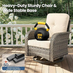 Weaxty Outdoor Swivel Rocker Patio Chairs, 3 Pieces Patio Furniture Set - Image 6