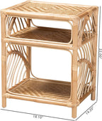 bali & pari Baara Modern Bohemian Natural Rattan Nightstand - Image 3