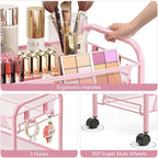 TOOLF 3 Tier Rolling Cart Pink - Image 4
