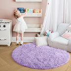 Amdrebio Light Purple Round Circle Rug 5Ft - Image 8