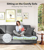 Kidirect 87in Corduroy Couch, Sofa No Tool Assembly, Comfy Couches - Image 8