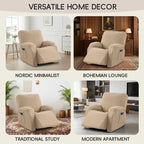 Recliner Chair Covers, 4-Piece Stretch Geometric Strokes Jacquard Reclining - Image 7