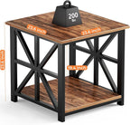 GreenForest End Table with 2-Tier Storage Shelf, 24 inch Large Side Table - Image 3