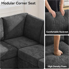 104'' V Shaped Modular Sofa, Sectional Couch - Image 4