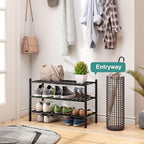 viewcare 3-Tier Black Bamboo Shoe Rack - Image 5