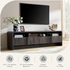 AMERLIFE 70" Modern TV Stand for TVs up to 80", Fluted Wood Entertainment Center - Image 6