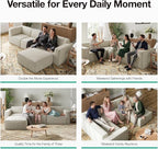 Novilla 134" Modular Sectional Sofa, No Assembly Cloud Sectional Couch - Image 11