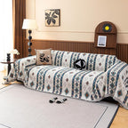 VClife Bohemian Couch Cover, Vintage Moroccan Tribal Geometric Chenille Couch - Image 3
