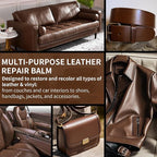 Leather Recoloring Balm and Scratch Repair Kit, Medium Brown Leather Restorer - Image 5