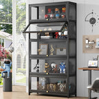Display Cabinet with Acrylic Glass Doors 67.7'' Tall Curio Cabinet - Image 7