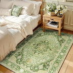 RELEANY Area Rugs 3'x5' Washable Non-Slip, Floral Vintage Distress Print by RELEANY