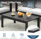 Wisteria Lane Metal Patio Furniture Sofa, All-Weather Outdoor Couch - Image 7