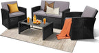 KROFEM 4-Piece Patio Furniture Set, Wicker Outdoor Rattan Sectional Sofa by KROFEM