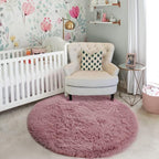 Amdrebio Blush Fluffy Round Rug 4Ft - Image 8