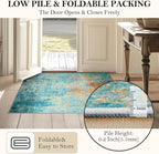 RELEANY Washable Area Rugs Square 8ft Non-Slip Modern Abstract Soft - Image 4