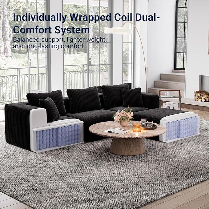 Avenco 35.4” Armless Modular Sofa Seat, Individually Wrapped Coil Support & - Image 4