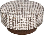 East at Main Round Coffee Table – White Boho Cocktail Table - Image 5