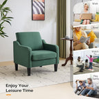 VINGLI Accent Chair for Living Room Chairs Dark Green Reading Chair for Bedroom - Image 8