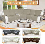 HDCAXKJ 100% Waterproof Reclining Sectional Couch Covers L Shape Recliner Sofa - Image 5