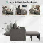 Iroomy 5-Level Adjustable Convertible Sleeper Chair Set of 2, 3-in-1 87'' Long - Image 4