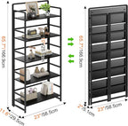 No Assembly Folding Bookshelf, 5 Tiers Collapsible Book Shelf - Image 3