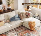 ELUCHANG 113'' Modular Sectional Cloud Couch, Modern Comfy Chenille Sleeper Sofa - Image 4