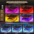 HedoAjim Red LED Coffee Table for Living Room, Living Room Table 2-Tier Square - Image 5