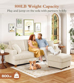 Kidirect 87in U Shaped Couch, Modular Sofa No Tool Assembly, Comfy Sectional - Image 3