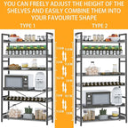 HCHQHS Bookshelf, Adjustable Industrial Bookcase, Vertical Tall Book Shelf - Image 4