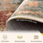 RELEANY Washable Area Rugs Square 9ft Non-Slip Modern Abstract Soft - Image 2