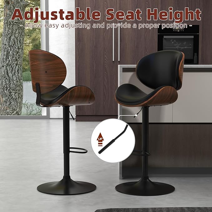 civama Bar Stools 1 PC for Kitchen Counter, Adjustable Bar Height Chairs - Image 3