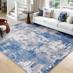 RELEANY Washable Area Rugs Square 9ft Non-Slip Modern Abstract Soft by RELEANY