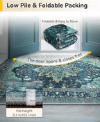 RELEANY Area Rugs 7'x10' Washable Non-Slip, Floral Vintage Distress Print - Image 4